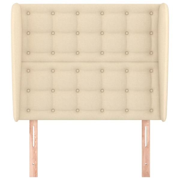 Kopfteil mit Ohren Creme 103x23x118/128 cm Stoff