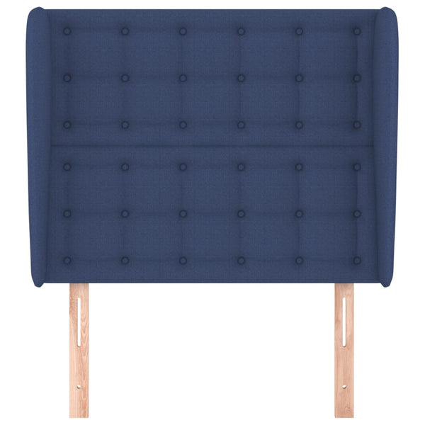 Kopfteil mit Ohren Blau 103x23x118/128 cm Stoff