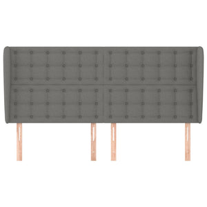 Kopfteil mit Ohren Dunkelgrau 163x23x118/128 cm Stoff