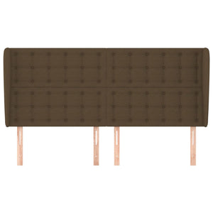Kopfteil mit Ohren Dunkelbraun 163x23x118/128 cm Stoff