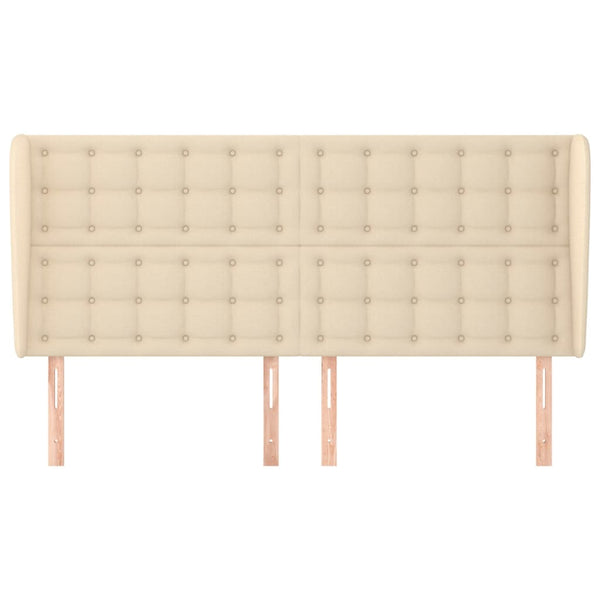 Kopfteil mit Ohren Creme 163x23x118/128 cm Stoff