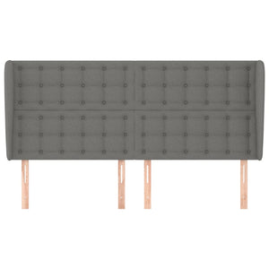 Kopfteil mit Ohren Dunkelgrau 183x23x118/128 cm Stoff