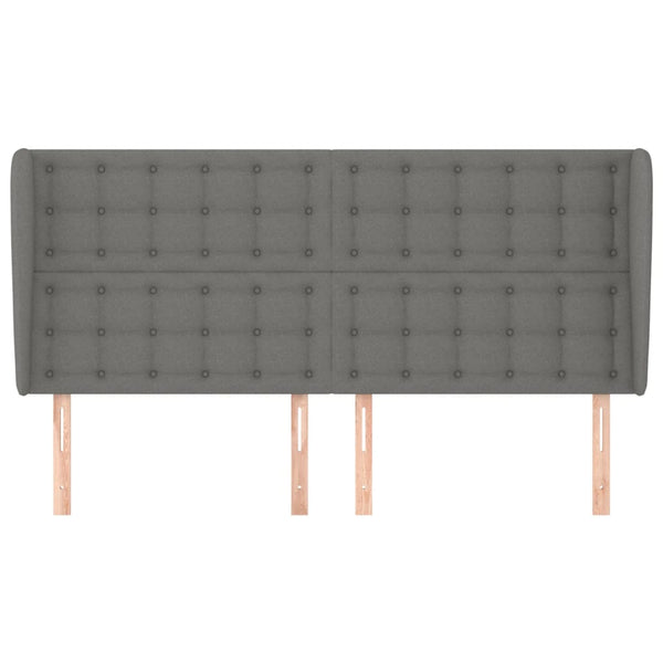 Kopfteil mit Ohren Dunkelgrau 183x23x118/128 cm Stoff