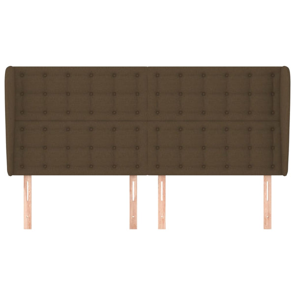 Kopfteil mit Ohren Dunkelbraun 183x23x118/128 cm Stoff
