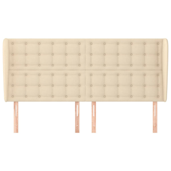 Kopfteil mit Ohren Creme 183x23x118/128 cm Stoff