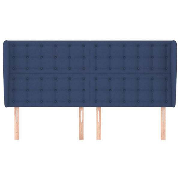Kopfteil mit Ohren Blau 183x23x118/128 cm Stoff