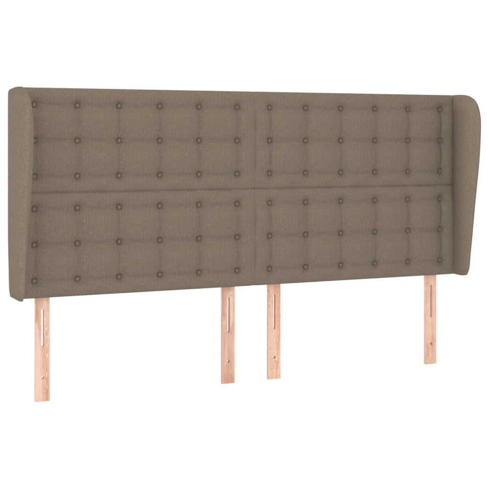 vidaXL Tête de lit à oreilles Taupe 203x23x118/128 cm Tissu
