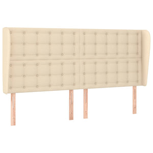 vidaXL Tête de lit à oreilles Crème 203x23x118/128 cm Tissu