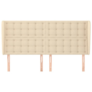 vidaXL Tête de lit à oreilles Crème 203x23x118/128 cm Tissu