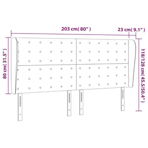 vidaXL Tête de lit à oreilles Crème 203x23x118/128 cm Tissu