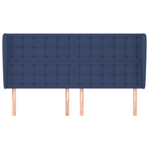 Kopfteil mit Ohren Blau 203x23x118/128 cm Stoff