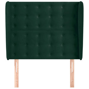 vidaXL Tête de lit avec oreilles Vert foncé 83x23x118/128 cm Velours