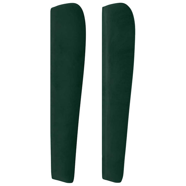 vidaXL Tête de lit avec oreilles Vert foncé 83x23x118/128 cm Velours
