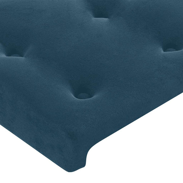 Kopfteil mit Ohren Dunkelblau 93x23x118/128 cm Samt