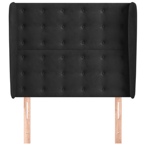 Kopfteil mit Ohren Schwarz 103x23x118/128 cm Samt