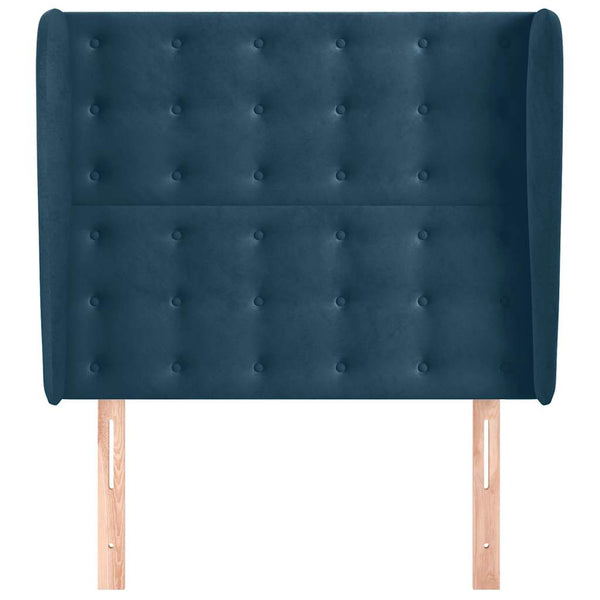 Kopfteil mit Ohren Dunkelblau 103x23x118/128 cm Samt