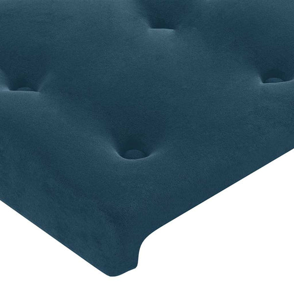 Kopfteil mit Ohren Dunkelblau 103x23x118/128 cm Samt