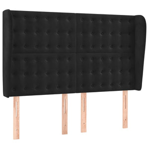 vidaXL Tête de lit à oreilles Noir 147x23x118/128 cm Velours