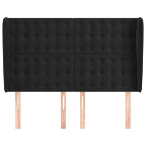 vidaXL Tête de lit à oreilles Noir 147x23x118/128 cm Velours