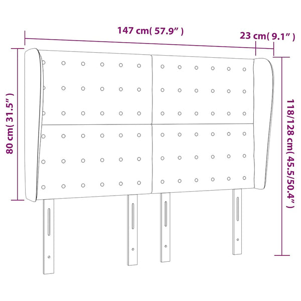 Kopfteil mit Ohren Dunkelgrün 147x23x118/128 cm Samt