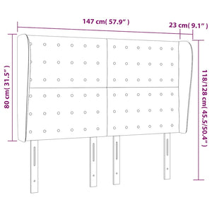 Kopfteil mit Ohren Dunkelblau 147x23x118/128 cm Samt
