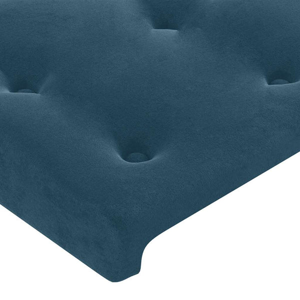Kopfteil mit Ohren Dunkelblau 163x23x118/128 cm Samt
