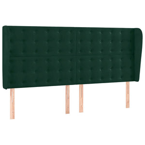 Kopfteil mit Ohren Dunkelgrün 183x23x118/128 cm Samt