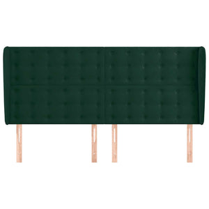 Kopfteil mit Ohren Dunkelgrün 183x23x118/128 cm Samt