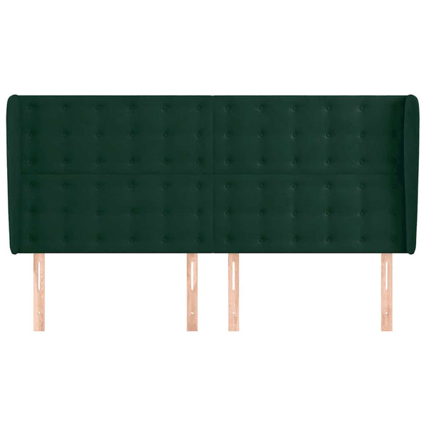 Kopfteil mit Ohren Dunkelgrün 183x23x118/128 cm Samt