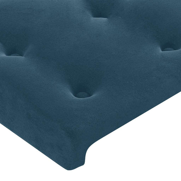 vidaXL Tête de lit à oreilles Bleu foncé 183x23x118/128 cm Velours