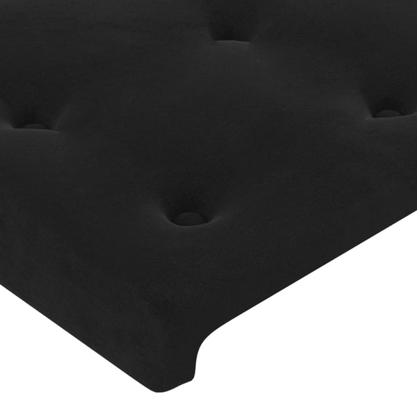 vidaXL Tête de lit à oreilles Noir 203x23x118/128 cm Velours