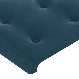 Kopfteil mit Ohren Dunkelblau 203x23x118/128 cm Samt