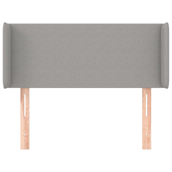 Kopfteil mit Ohren Hellgrau 83x16x78/88 cm Stoff