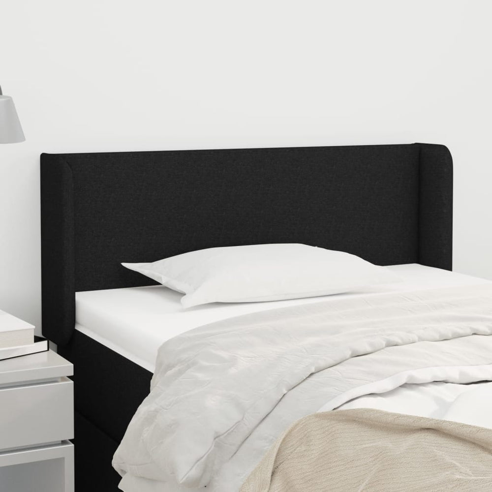 vidaXL Tête de lit à oreilles Noir 83x16x78/88 cm Tissu