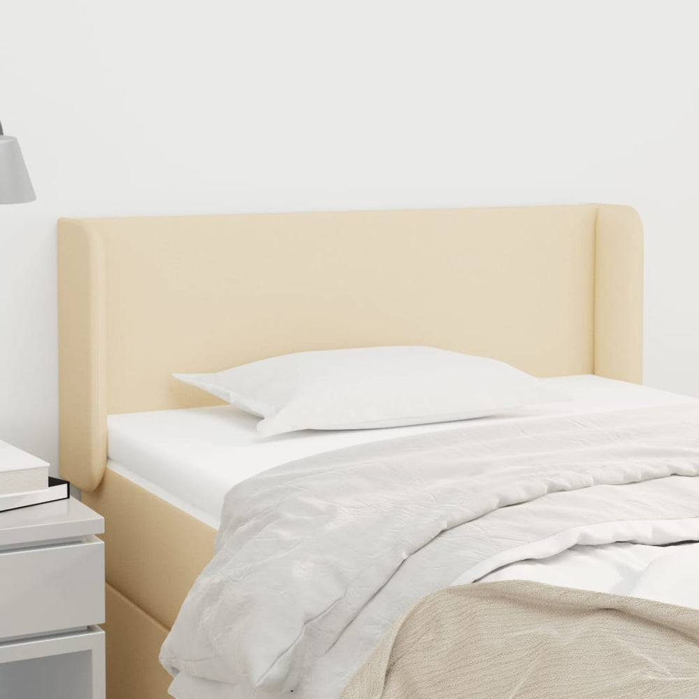 vidaXL Tête de lit à oreilles Crème 83x16x78/88 cm Tissu