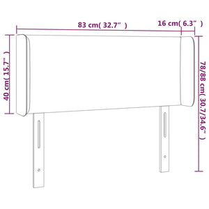 Kopfteil mit Ohren Blau 83x16x78/88 cm Stoff