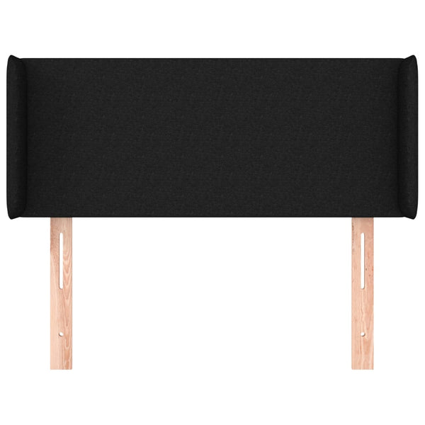 Kopfteil mit Ohren Schwarz 93x16x78/88 cm Stoff