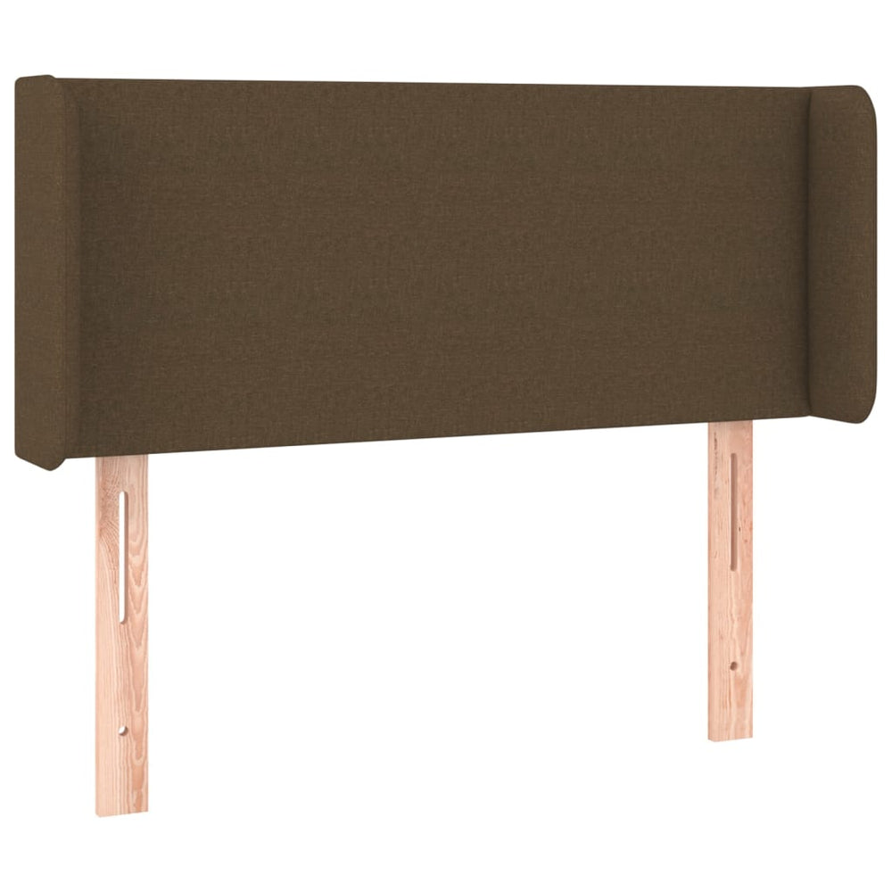 vidaXL Tête de lit à oreilles Marron foncé 93x16x78/88 cm Tissu