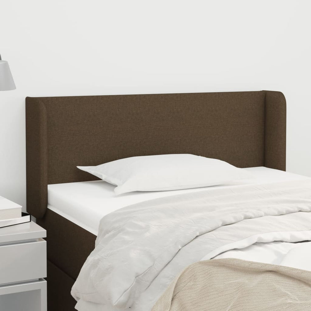 vidaXL Tête de lit à oreilles Marron foncé 93x16x78/88 cm Tissu