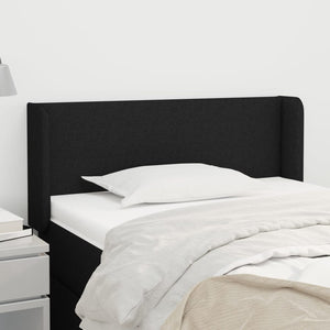Kopfteil mit Ohren Schwarz 103x16x78/88 cm Stoff