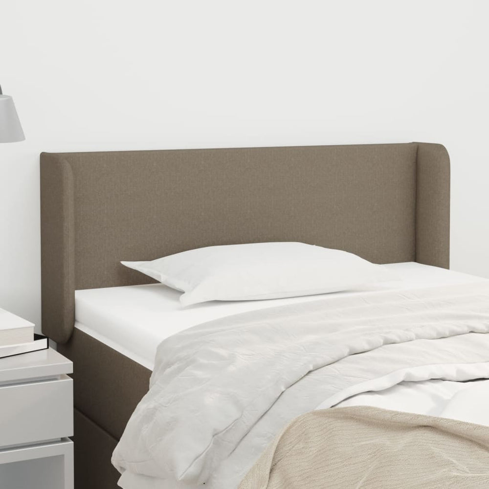 vidaXL Tête de lit à oreilles Taupe 103x16x78/88 cm Tissu