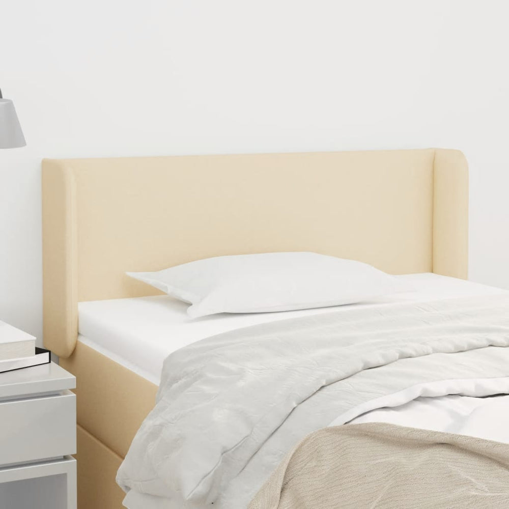 vidaXL Tête de lit avec oreilles crème 103x16x78/88 cm Tissu
