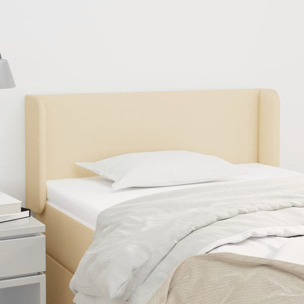 Kopfteil mit Ohren Creme 103x16x78/88 cm Stoff