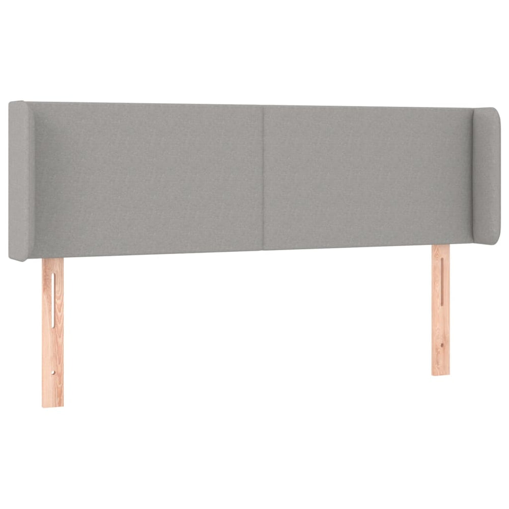vidaXL Tête de lit à oreilles Gris clair 147x16x78/88 cm Tissu