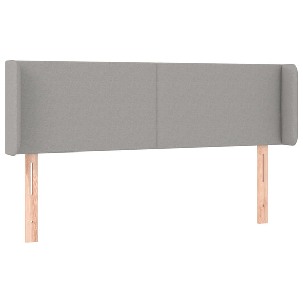 vidaXL Tête de lit à oreilles Gris clair 147x16x78/88 cm Tissu
