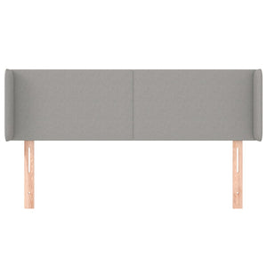 vidaXL Tête de lit à oreilles Gris clair 147x16x78/88 cm Tissu