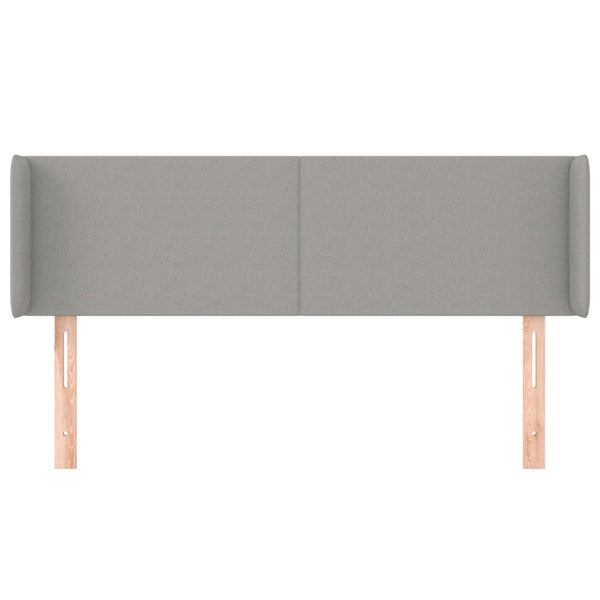 vidaXL Tête de lit à oreilles Gris clair 147x16x78/88 cm Tissu