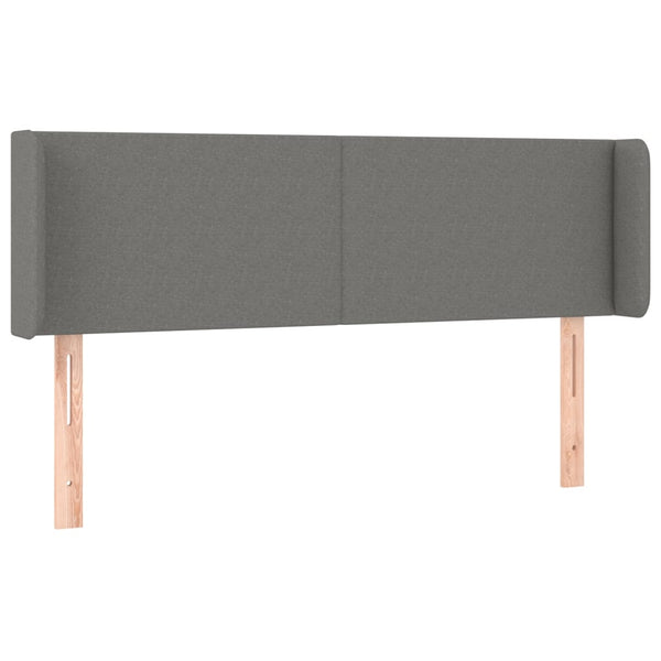 vidaXL Tête de lit à oreilles Gris foncé 147x16x78/88 cm Tissu