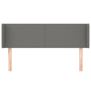 vidaXL Tête de lit à oreilles Gris foncé 147x16x78/88 cm Tissu