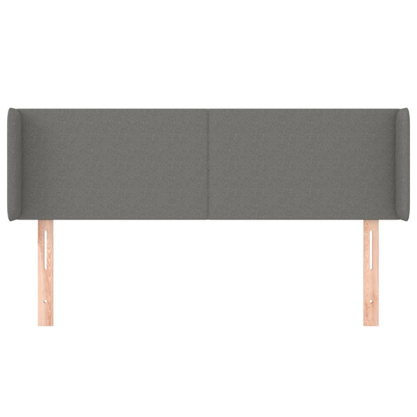 vidaXL Tête de lit à oreilles Gris foncé 147x16x78/88 cm Tissu